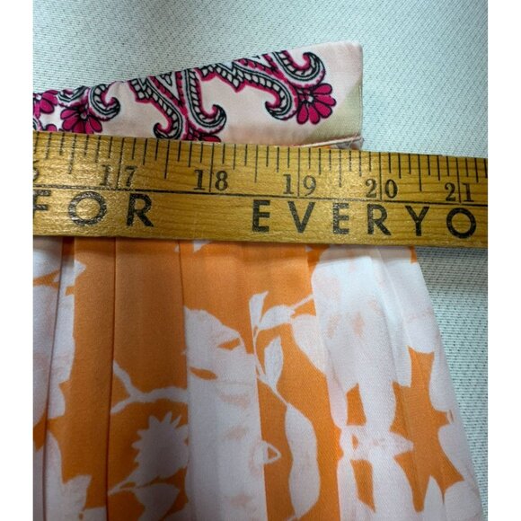Chicos Womens Bohemian Maxi Pleated Skirt Size 3/Large Pink Orange - Picture 8 of 11